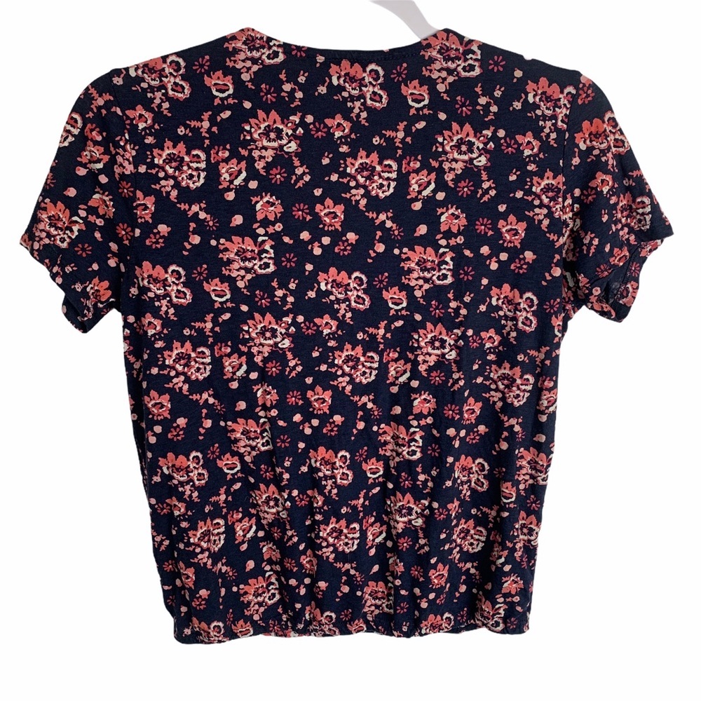 Lucky Brand blouse Floral Surplice Neck Woodblock - Picture 4 of 6